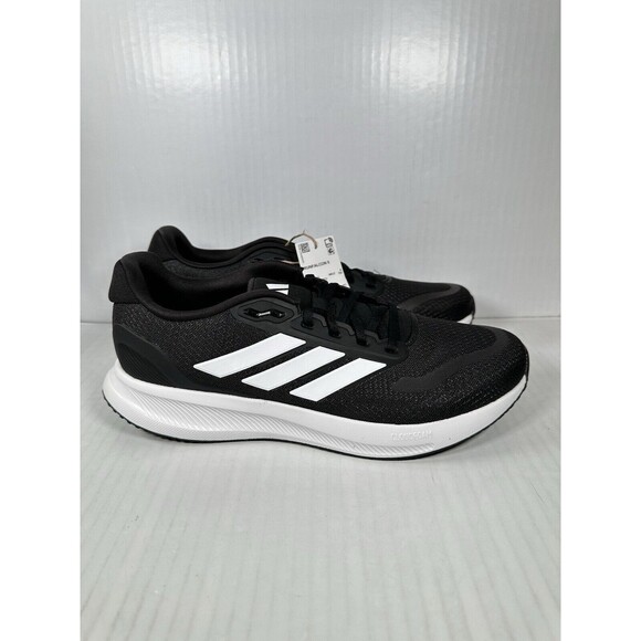 Size 9 Men’s Adidas RUNFALCON 5 CLOUDFOAM Running Sneakers Shoes Black White - Picture 1 of 8